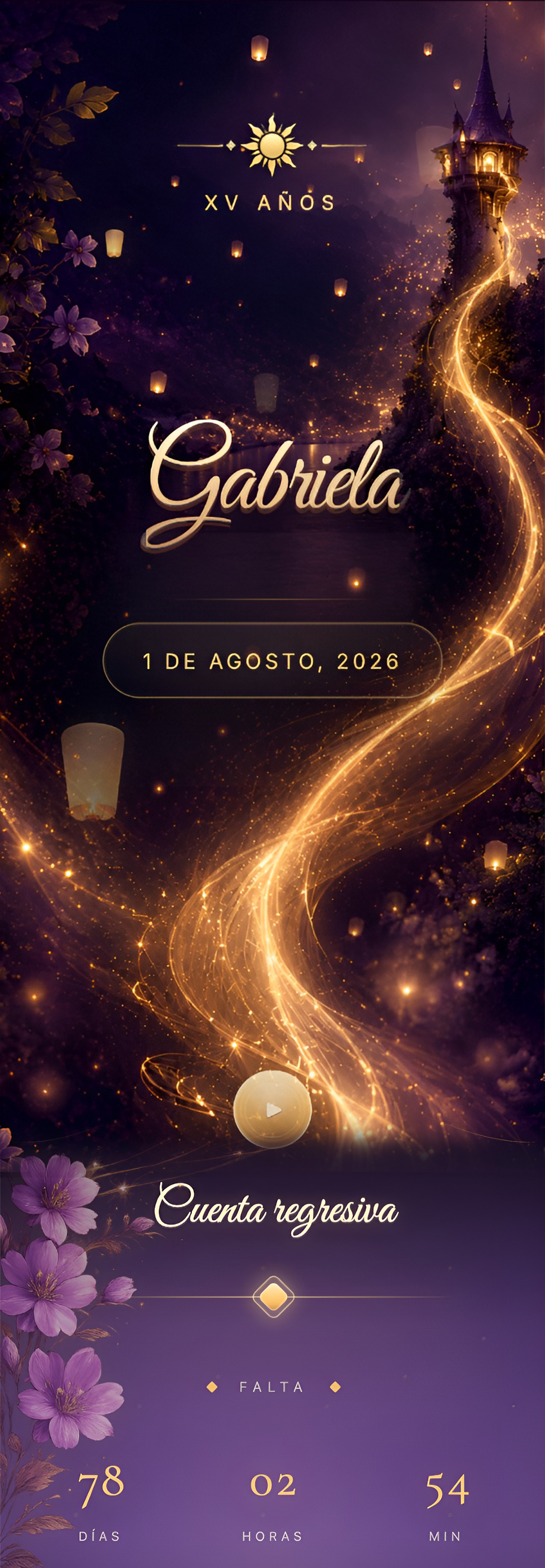 Invitación elegante en celular